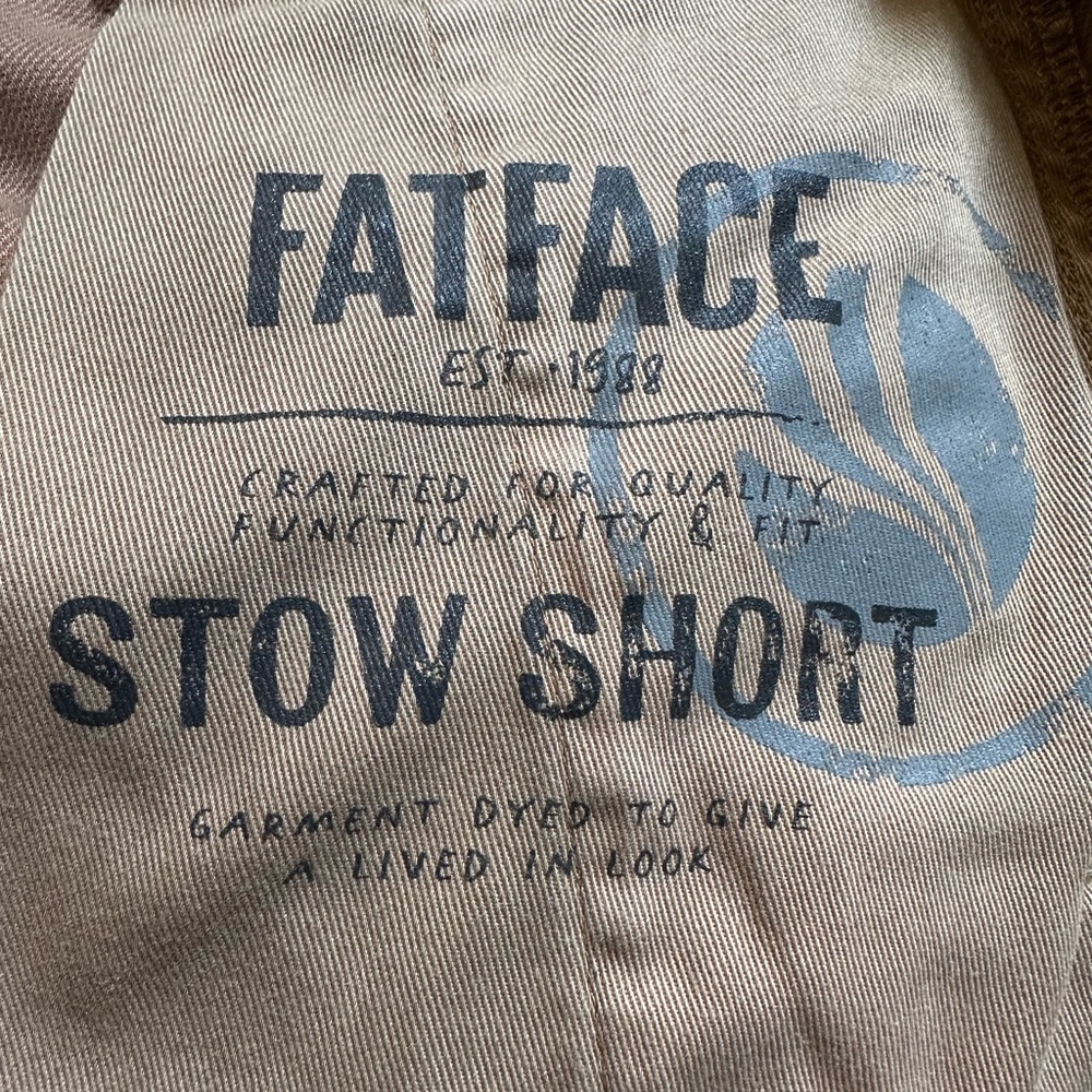 Fat Face•flat front shorts•men’s 32” waist•cotton blend•tan/neutral•garment dye - Picture 10 of 16